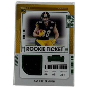2021 Panini Contenders Pat Freiermuth Rookie Ticket Green Foil Swatch #RTS-PFR
